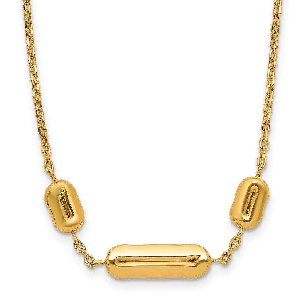 14K Polished Fancy Link with 1in ext. Necklace
