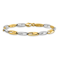 Load image into Gallery viewer, 14K Two-Tone Polished Fancy Link Bracelet

