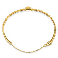 Load image into Gallery viewer, 14K Polished Faceted with Chain Bangle
