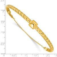 Load image into Gallery viewer, 14K Polished Faceted with Chain Bangle
