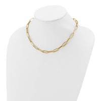 Load image into Gallery viewer, 14K Polished and Textured Fancy Link Necklace
