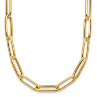 Load image into Gallery viewer, 14K Polished and Textured Fancy Link Necklace
