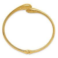 Load image into Gallery viewer, 14K Polished Bypass Teardrop Hinged Bangle
