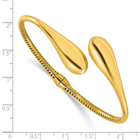 Load image into Gallery viewer, 14K Polished Bypass Teardrop Hinged Bangle
