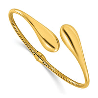 Load image into Gallery viewer, 14K Polished Bypass Teardrop Hinged Bangle
