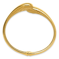 Load image into Gallery viewer, 14K Polished Bypass Teardrop Hinged Bangle
