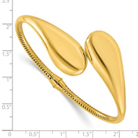 Load image into Gallery viewer, 14K Polished Bypass Teardrop Hinged Bangle
