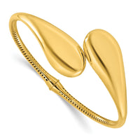 Load image into Gallery viewer, 14K Polished Bypass Teardrop Hinged Bangle
