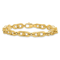 Load image into Gallery viewer, 14K Polished and Satin Fancy Link Bracelet
