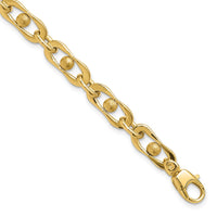 Load image into Gallery viewer, 14K Polished and Satin Fancy Link Bracelet
