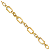 Load image into Gallery viewer, 14K Polished and Satin Fancy Link Bracelet
