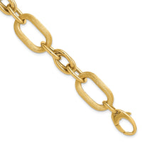 Load image into Gallery viewer, 14K Polished and Satin Fancy Link Bracelet
