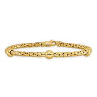 Load image into Gallery viewer, 14K Polished and Satin Braided Bracelet
