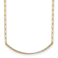 Load image into Gallery viewer, 14K w/Rhodium Polished and Diamond-cut Bar Necklace
