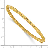 Load image into Gallery viewer, 14k Polished and Textured Twisted Hinged Bangle

