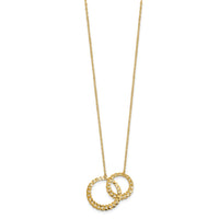 Load image into Gallery viewer, 14K Polished and Diamond-cut Circles w/2in ext. Necklace
