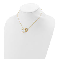 Load image into Gallery viewer, 14K Polished and Diamond-cut Circles w/2in ext. Necklace
