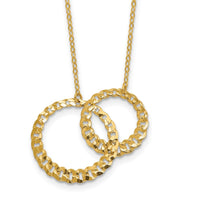 Load image into Gallery viewer, 14K Polished and Diamond-cut Circles w/2in ext. Necklace
