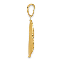 Load image into Gallery viewer, 14K Two-tone Polished and Satin Teardrop Pendant
