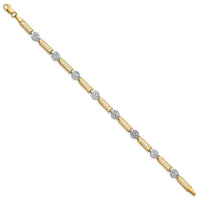 Load image into Gallery viewer, 14K Two-tone Polished and Diamond-cut Fancy Link Bracelet
