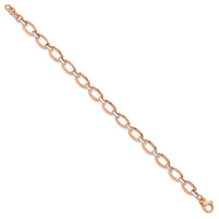 Load image into Gallery viewer, 14K White and Rose Gold Polished w/.5in ext. Bracelet
