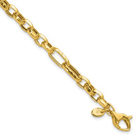 Load image into Gallery viewer, 14K Polished and Hammered Fancy Link Bracelet
