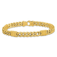 Load image into Gallery viewer, 14K Polished with Design Fancy Link Men&#39;s Bracelet
