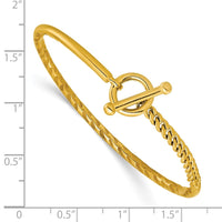 Load image into Gallery viewer, 14K Polished Hollow with Toggle Safety Clasp Bangle
