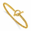 14K Polished Hollow with Toggle Safety Clasp Bangle