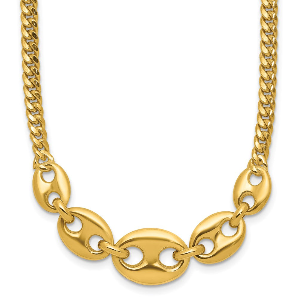 14K Polished Fancy Curb Link Necklace