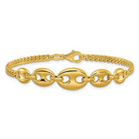 Load image into Gallery viewer, 14K Polished Fancy Curb Link Bracelet

