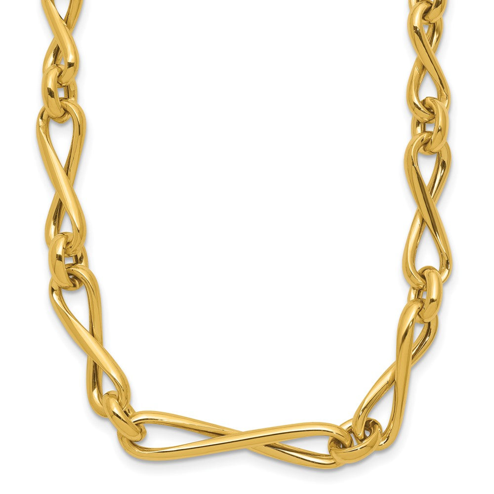 14K Polished Fancy Twisted Link Infinity Necklace