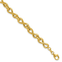 Load image into Gallery viewer, 14K Polished Fancy Twisted Link Infinity Bracelet
