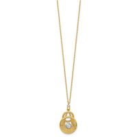 Load image into Gallery viewer, 14K TT Polish/Dia-cut Fancy Teardrop w/.5in ext. Necklace
