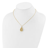 Load image into Gallery viewer, 14K TT Polish/Dia-cut Fancy Teardrop w/.5in ext. Necklace
