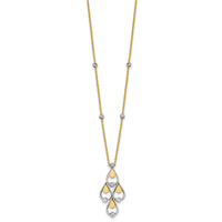 Load image into Gallery viewer, 14K TT Polished / Dia-cut Chandelier w/.5in ext. Necklace
