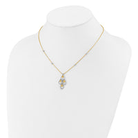 Load image into Gallery viewer, 14K TT Polished / Dia-cut Chandelier w/.5in ext. Necklace
