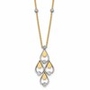14K TT Polished / Dia-cut Chandelier w/.5in ext. Necklace