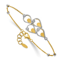 Load image into Gallery viewer, 14K TT Polished / Dia-cut Fancy Bracelet w/.5in ext. Bracelet
