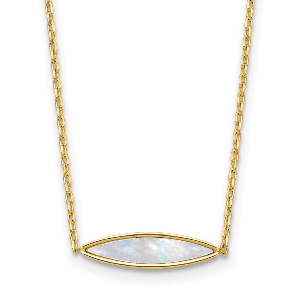 14K Polished Mother of Pearl w/1in ext. Necklace