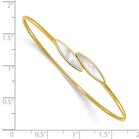 Load image into Gallery viewer, 14K Polished Mother of Pearl Bypass Flexible Bangle
