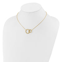 Load image into Gallery viewer, 14K Polished/Diamond-cut 2 Circles w/2in ext. Necklace
