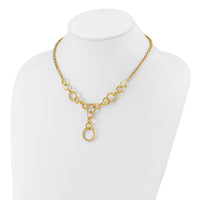 Load image into Gallery viewer, 14K Polished Circles Y-Drop w/1in ext. Necklace
