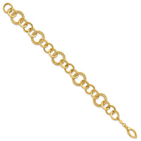 Load image into Gallery viewer, 14K Polished Fancy Circle Link Bracelet
