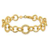 Load image into Gallery viewer, 14K Polished Fancy Circle Link Bracelet
