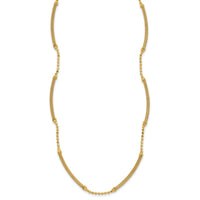 Load image into Gallery viewer, 14K Polished Textured and Dia-cut Beaded w/Bars Necklace
