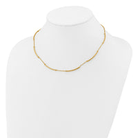 Load image into Gallery viewer, 14K Polished Textured and Dia-cut Beaded w/Bars Necklace
