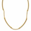 14K Polished Textured and Dia-cut Beaded w/Bars Necklace