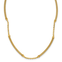 Load image into Gallery viewer, 14K Polished Textured and Dia-cut Beaded w/Bars Necklace

