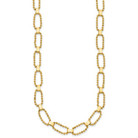 Load image into Gallery viewer, 14K Polished / Dia-cut Fancy Beaded Link w/ 2in ext. Necklace
